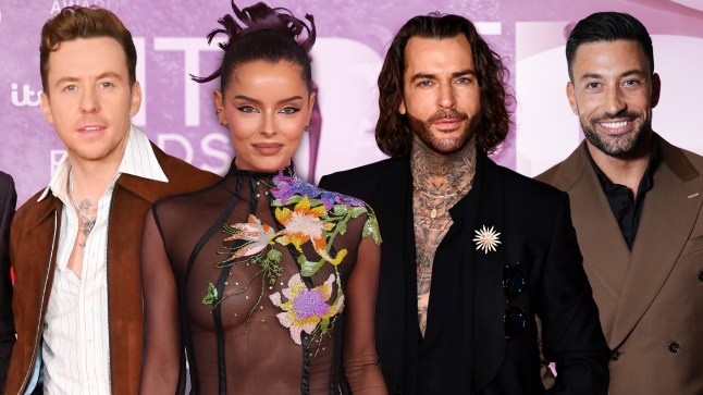 A compilation image of Danny Jones, Maura Higgins, Pete Wicks, and Giovanni Pernice