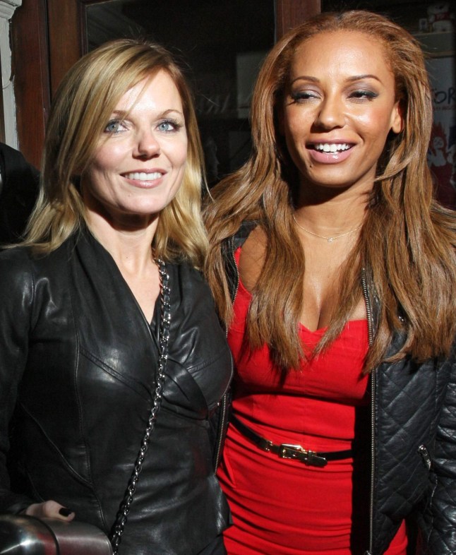 Mandatory Credit: Photo by Shutterstock (2126618d) Geri Halliwell and Melanie Brown Geri Halliwell and Melanie Brown at the Piccadilly Theatre after watching 'Viva Forever', London, Britain - 07 Feb 2013