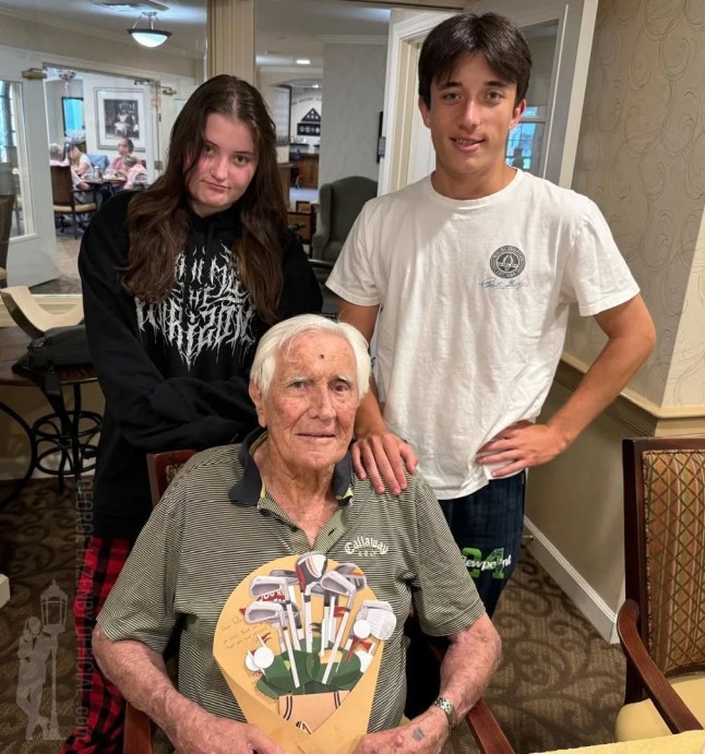 Actor George Lazenby with his son and daughter