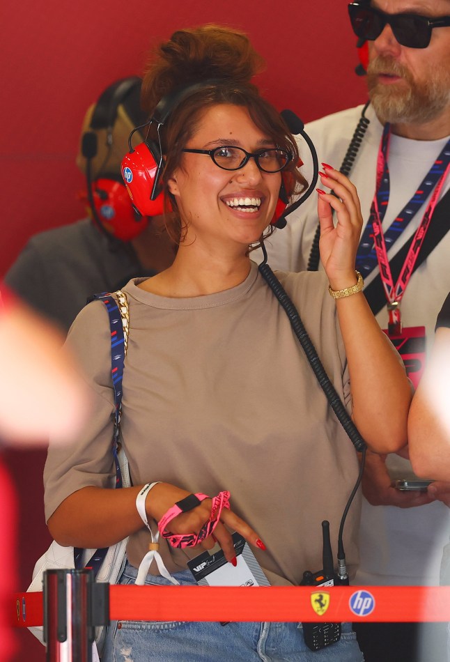 NORTHAMPTON, ENGLAND - JULY 04: Raye in the Ferrari garage during practice ahead of the F1 Grand Prix of Great Britain at Silverstone Circuit on July 04, 2025 in Northampton, England. (Photo by Bryn Lennon - Formula 1/Formula 1 via Getty Images)