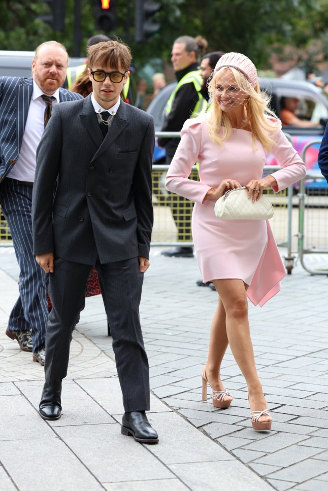 Emma Bunton and son Beau, arrive for the wedding of Spice Girl Melanie Brown, Mel B, to fiance hairdresser Rory McPhee at St Paul's Cathedral, London. Picture date: Saturday July 5, 2025. PA Photo. Photo credit should read: Toby Shepheard/PA Wire
