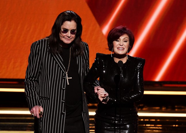 LOS ANGELES, CALIFORNIA - JANUARY 26: (L-R) Ozzy Osbourne and Sharon Osbourne speak onstage during the 62nd Annual GRAMMY Awards at STAPLES Center on January 26, 2020 in Los Angeles, California. (Photo by Kevin Winter/Getty Images for The Recording Academy )