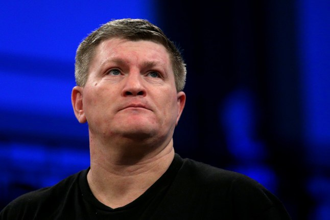 Ricky Hatton looks on prior to the Super-Bantamweight fight between Ibrahim Nadim and Misael Zeledon at York Hall on December 19, 2019 in London, England. (Photo by James Chance/Getty Images)