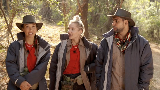 Strict Embargo - Not For Use Before 20:00 GMT, Saturday 29th April 2023 - Editorial Use Only Mandatory Credit: Photo by ITV/Shutterstock (13889143u) Carol Vorderman tells Amir Khan, Helen Flanagan and Myleene Klass that they are taking part in the 'World's End' trial which is the highest ever trial in the history of I'm A Celeb at 1,100 metres high. 'I'm A Celebrity... South Africa', Series 1, Episode 6 - 01 May 2023