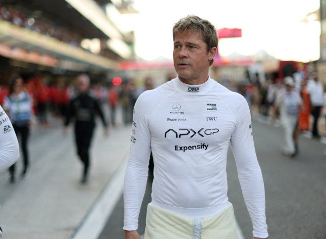 FILE PHOTO: Formula One F1 - Abu Dhabi Grand Prix - Yas Marina Circuit, Abu Dhabi, United Arab Emirates - December 8, 2024 Hollywood actor Brad Pitt is seen before the race REUTERS/Hamad I Mohammed/File Photo
