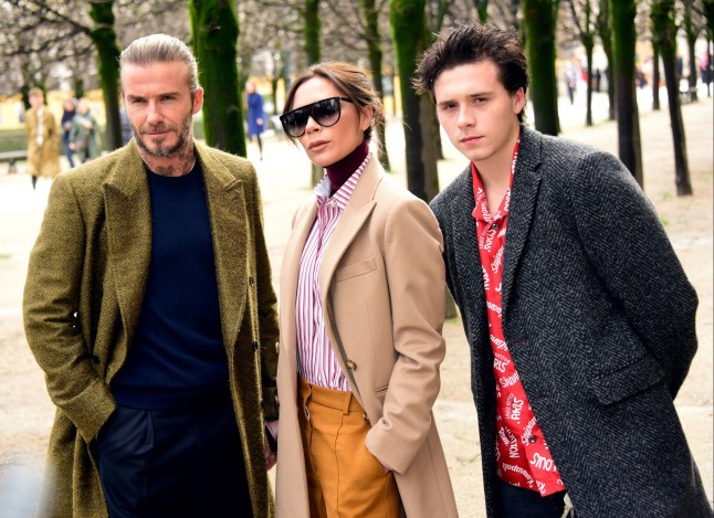 Mandatory Credit: Photo by Laurent Benhamou/Sipa/Shutterstock (9325461b) David Beckham, Victoria Beckham, Brooklyn Beckham Louis Vuitton show, Arrivals, Fall Winter 2018, Paris Fashion Week Men's, France - 18 Jan 2018